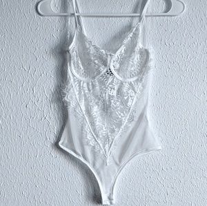 NWT White Lingerie bodysuit